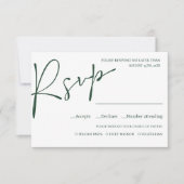 Emerald Modern Script MARIAGE RSVP REPAS CHOIX (Devant)
