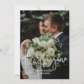 Emerald Modern Script Photo Dank je kaart (Voorkant)