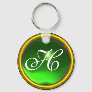 EMERALD MONOGRAM, groen geel Sleutelhanger