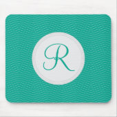 Emerald Monogram Thin Chevron Pattern Muismat (Voorkant)