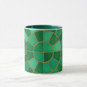 Emerald Mosaic Circle Pattern Art Mok (Midden)