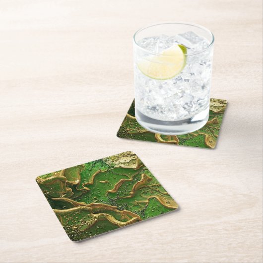 Emerald Motion Vierkante Kartonnen Onderzetter (Insitu)