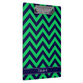 Emerald Navy LG Chevron Navy Blue Name Monogram Klembord (Rechts)