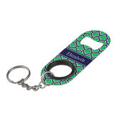 Emerald Navy Moroccan #5DS Navy Name Monogram Mini Flessenopener (Voorkant Gekanteld)