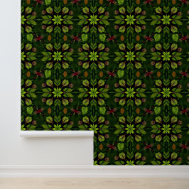 Emerald Oerwoud Kaleidoscoop: Exotic Leaf Symphony Behang