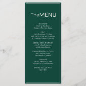 Emerald Old Money Trouwmenu Bedankbrief Programma (Achterkant)