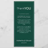 Emerald Old Money Trouwmenu Bedankbrief Programma (Voorkant)