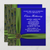 Emerald Peacock Birthday Kaart (Voorkant / Achterkant)