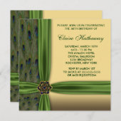 Emerald Peacock Gold 30th Birthday Invitation (Devant / Derrière)