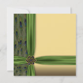 Emerald Peacock Gold 30th Birthday Invitation (Dos)