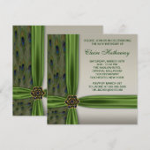 Emerald Peacock Gold 50e verjaardag uitnodigingen (Voorkant / Achterkant)