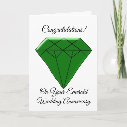 Emerald Personalized 55th Wedding Jubileum Kaart (Voorkant)