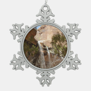 Emerald Pool Falls I uit Zion National Park Tin Sneeuwvlok Ornament