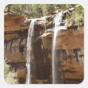 Emerald Pool Falls IV uit Zion National Park Vierkante Sticker