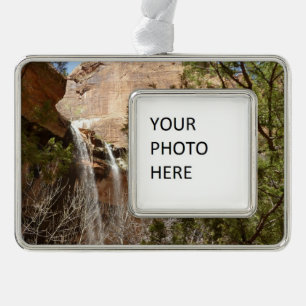 Emerald Pool Watervallen I uit Zion National Park Verzilverd Kader Ornament