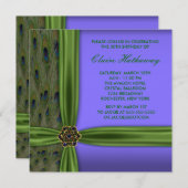 Emerald Purple Peacock 30e anniversaire Invitation (Devant / Derrière)