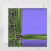 Emerald Purple Peacock 30e anniversaire Invitation (Dos)