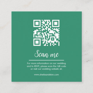 Emerald QR Code Weddenschap Website Informatiekaartje