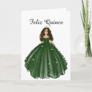 Emerald Quinceanera - Gelukkige Quince Verjaardags Kaart