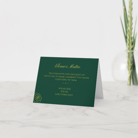 Emerald Romance Wedding Invitations (Voorkant)