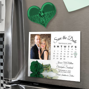 Emerald Roos Kalender Foto Sla de datummagneet op Magnetische Uitnodiging