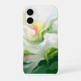 Emerald & Rose Abstract Marble iPhone 16 Hoesje