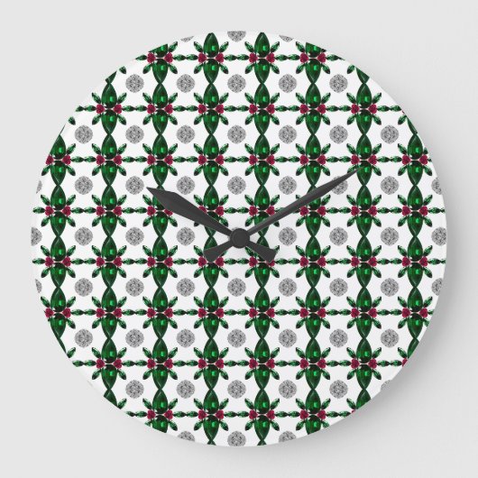 Emerald Ruby Diamond Gemstone Art Red Green Grote Klok (Voorkant)