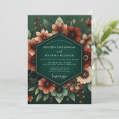 Emerald Rust Moody Wedding Kaart (Staand voorkant)