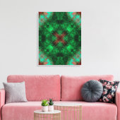 Emerald Sacred Geometry Fractale Kunst Canvas Afdruk (Insitu (Woonkamer))