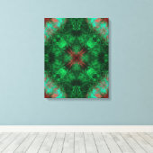 Emerald Sacred Geometry Fractale Kunst Canvas Afdruk (Insitu (Houten vloer))