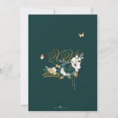 Emerald Sage Green Elegant Butterfly Quinceanera Kaart (Achterkant)