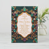 Emerald & Sapphire Luxury Wedding Kaart (Staand voorkant)