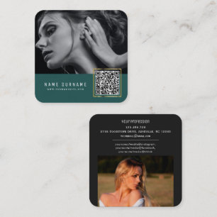 Emerald scannable barcode QR-codefoto Vierkante Visitekaartje