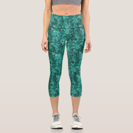 Emerald schaal patroon hoge taille yoga capris