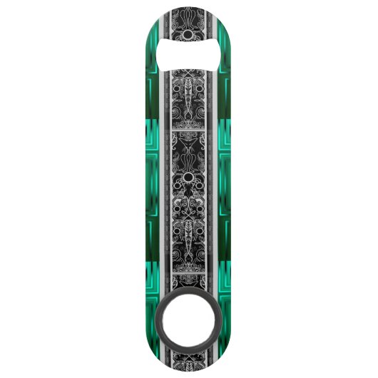 Emerald Scroll Cat Speed Flessenopener (Voorkant)