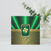 Emerald Silk St Patrick's Day Wedding Invite Kaart (Staand voorkant)