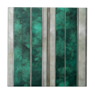 Emerald Silver-lijnpatroon Tegeltje