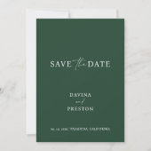 Emerald Simple Wedding Script Modern Photo Save T The Date (Voorkant)