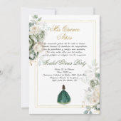 Emerald Spanish Quinceanera Kaart (Voorkant)