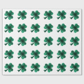Emerald Sparkles Shamrock Clover groen wit Cadeaupapier (Vlak)