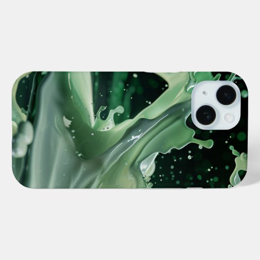 Emerald Splash Dynamics iPhone Case (Achterkant (horizontaal))