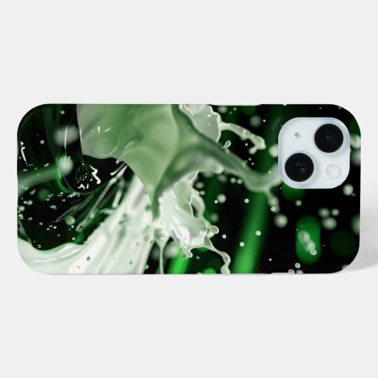 Emerald Splash Dynamics iPhone Case (Achterkant (horizontaal))