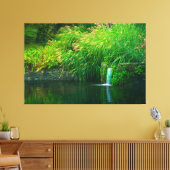 Emerald Stillness by the Garden Falls Canvas Afdruk (Insitu (Woonkamer))