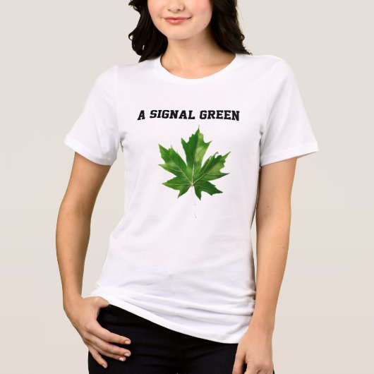 Emerald Stillness green leaf, maple leaf, Tri-Blend Shirt (Voorkant)