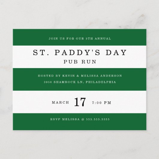 Emerald Stripes Briefkaart (Voorkant)