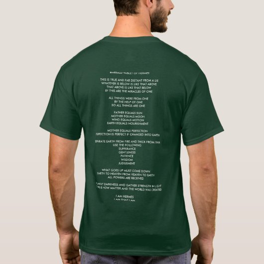 EMERALD TABLET VAN HERMES (VRIJE VERTALING) T-SHIRT (Achterkant)