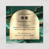 Emerald vert agate faux carte de visite arche (Dos)