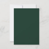 Emerald vert moderne mariage floral carte RSVP (Dos)