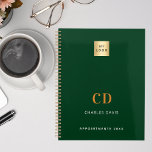 Emerald vert monogramme initiales logo commercial<br><div class="desc">Arrière - plan vert émeraude et texte blanc et doré. Personnalisez et ajoutez votre logo,  vos initiales monographiques,  votre nom et une année de titre (ou toute année). Votre logo à la fois sur l'avant et sur l'arrière. Espace pour l'adresse de votre site web à l'arrière.</div>