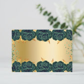 Emerald vert or fleurs fête carte stationnaire (Debout devant)